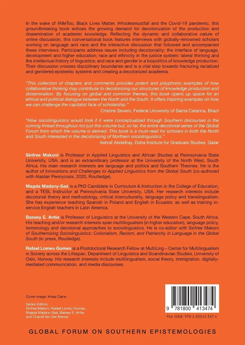 Rückseite: 9781800413474 | Decolonial Voices, Language and Race | Sinfree Makoni (u. a.) | Buch