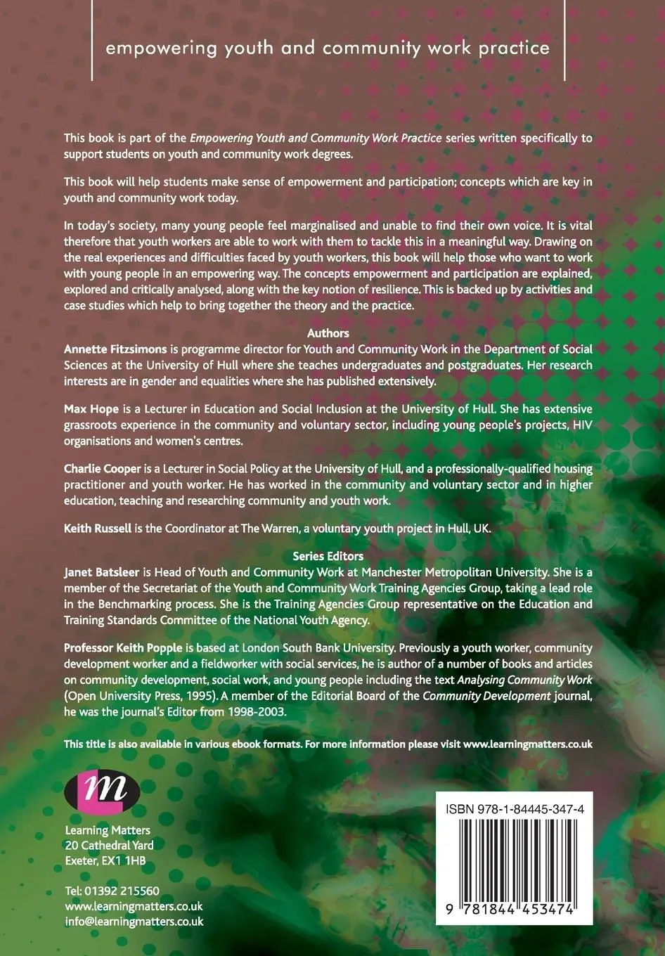 Rückseite: 9781844453474 | Empowerment and Participation in Youth Work | Fitzsimons (u. a.)