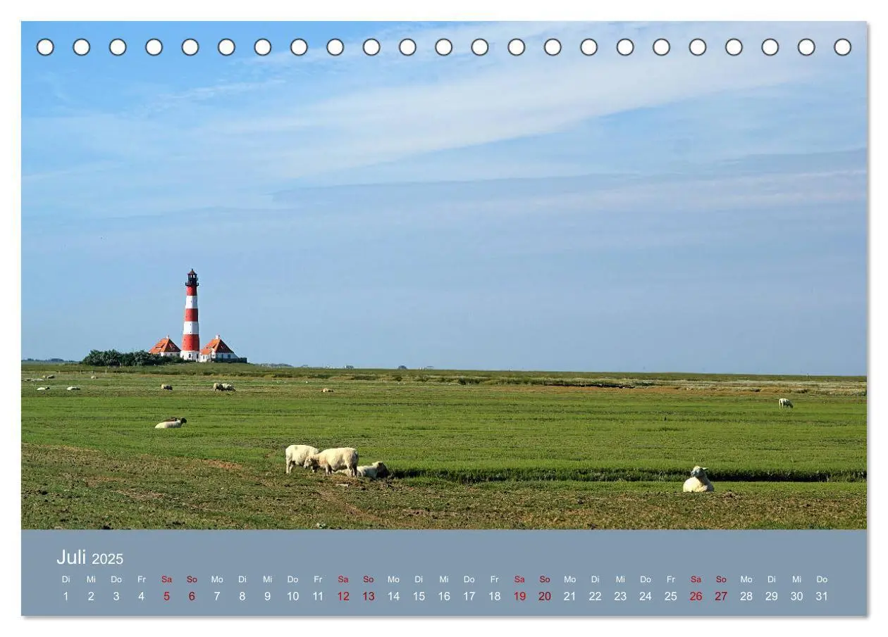 Bild: 9783435453474 | Westerhever (Tischkalender 2025 DIN A5 quer), CALVENDO Monatskalender