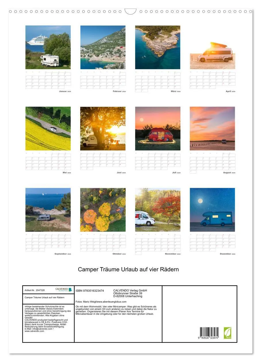 Bild: 9783516323474 | Camper Träume Urlaub auf vier Rädern (Wandkalender 2026 DIN A2...