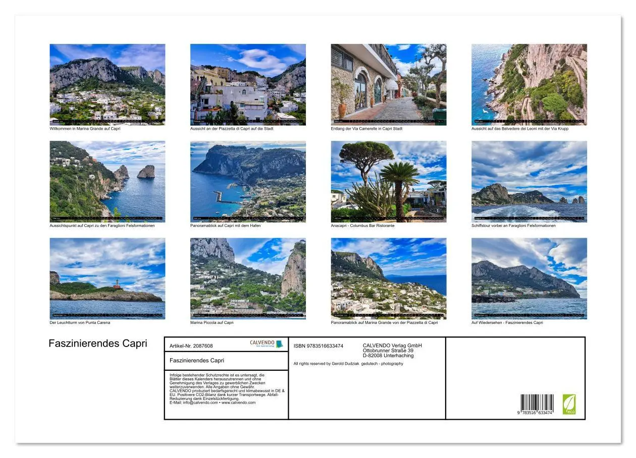 Bild: 9783516633474 | Faszinierendes Capri (Wandkalender 2026 DIN A2 quer), CALVENDO...