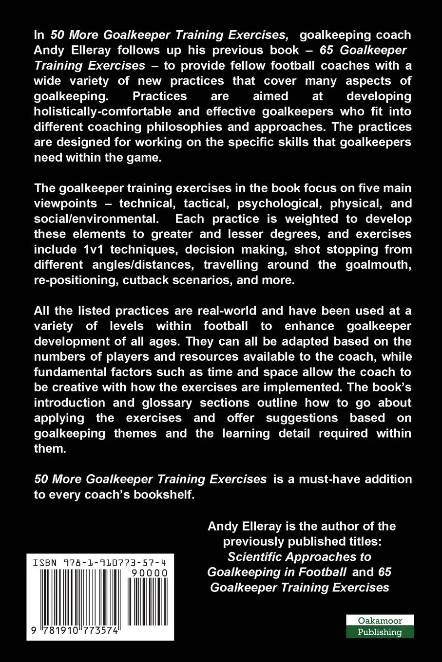 Rückseite: 9781910773574 | 50 More Goalkeeper Training Exercises | Andy Elleray | Taschenbuch