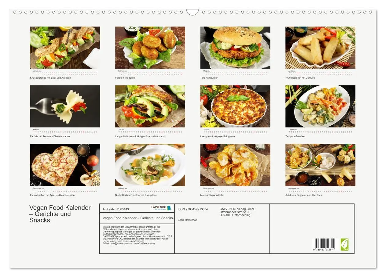 Bild: 9783457913574 | Vegan Food Kalender - Gerichte und Snacks (Wandkalender 2026 DIN A2...