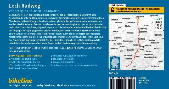 Rückseite: 9783711103574 | Lech-Radweg | Esterbauer Verlag | Taschenbuch | 100 S. | Deutsch