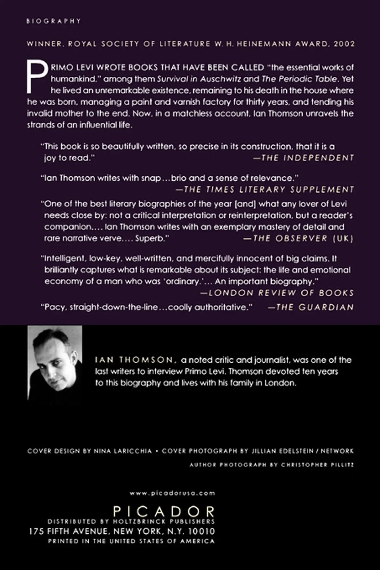 Rückseite: 9780312423674 | Primo Levi | A Life | Ian Thomson | Taschenbuch | Englisch | 2004