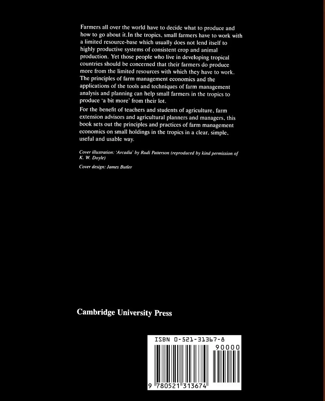 Rückseite: 9780521313674 | The Economics of Tropical Farm Management | J. P. Makeham (u. a.)