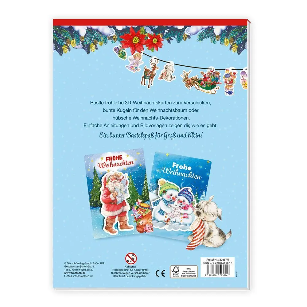 Bild: 9783988023674 | TRÖTSCH - Bastelblock Weihnachts-Bastelspaß Ab 4 Jahren | Co.KG | Buch