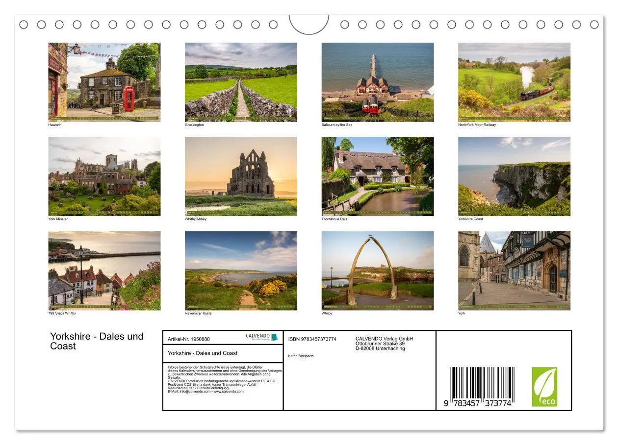 Bild: 9783457373774 | Yorkshire - Dales und Coast (Wandkalender 2026 DIN A4 quer),...