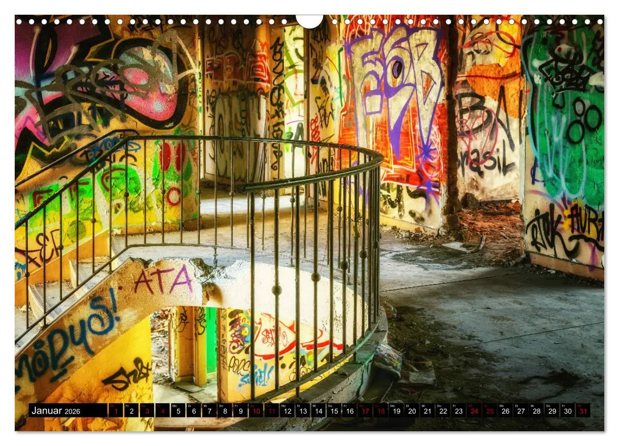 Bild: 9783457823774 | Lost Places Graffiti (Wandkalender 2026 DIN A3 quer), CALVENDO...