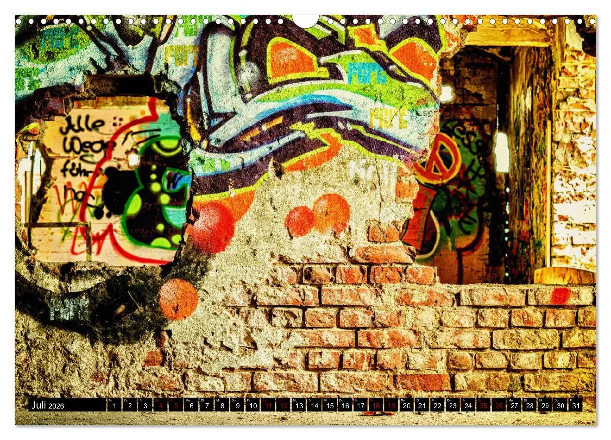Bild: 9783457823774 | Lost Places Graffiti (Wandkalender 2026 DIN A3 quer), CALVENDO...