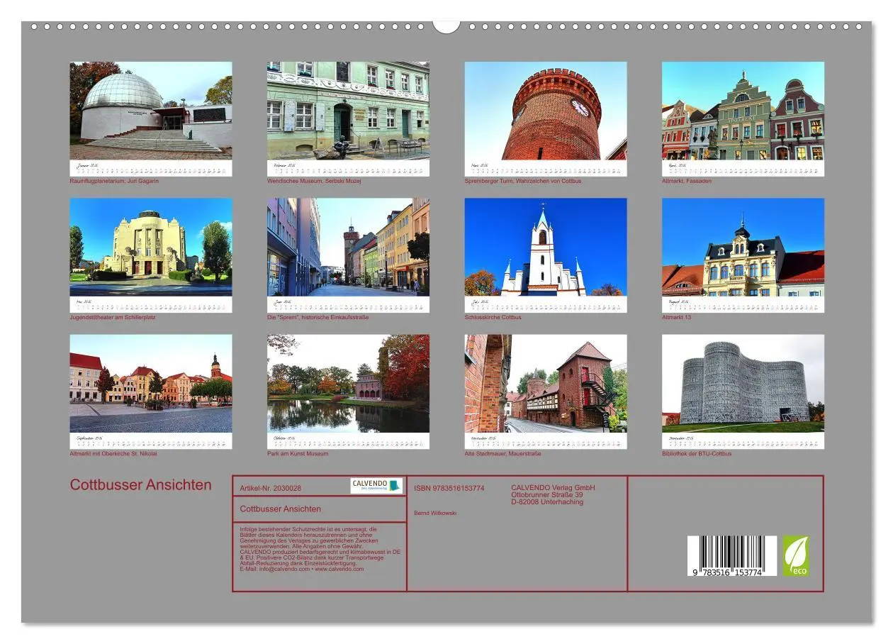 Bild: 9783516153774 | Cottbusser Ansichten (hochwertiger Premium Wandkalender 2026 DIN A2...