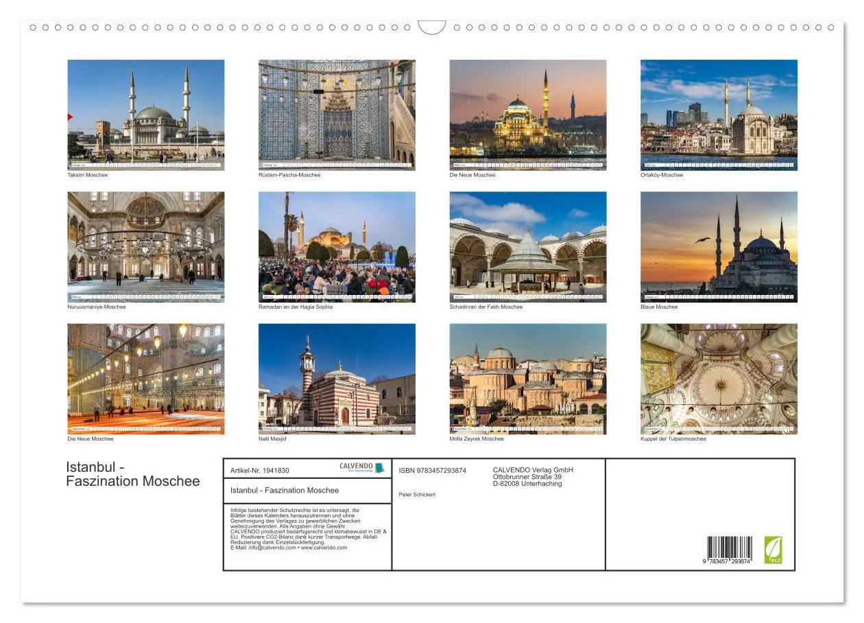 Bild: 9783457293874 | Istanbul - Faszination Moschee (Wandkalender 2026 DIN A2 quer),...