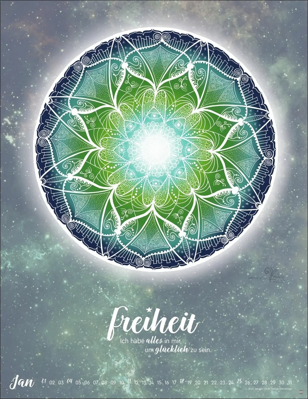 Bild: 9783756413874 | Lichtmomente Posterkalender 2026 - Magische Mandalas | Yvonne Lamberty