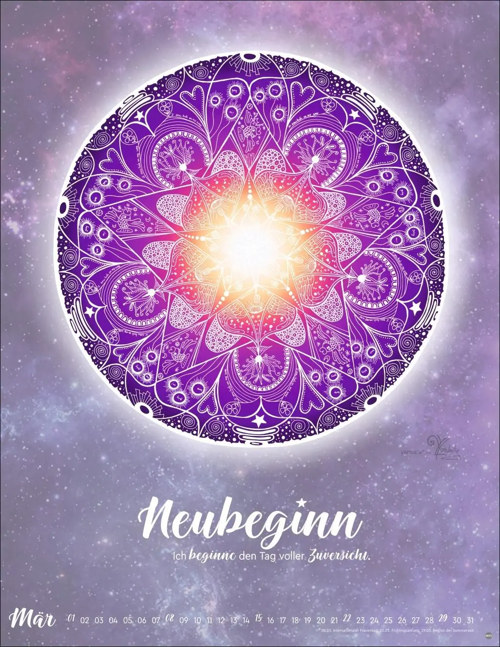 Bild: 9783756413874 | Lichtmomente Posterkalender 2026 - Magische Mandalas | Yvonne Lamberty