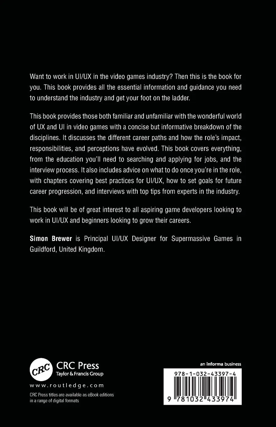 Rückseite: 9781032433974 | The Pocket Mentor for Video Game UX UI | Simon Brewer | Taschenbuch