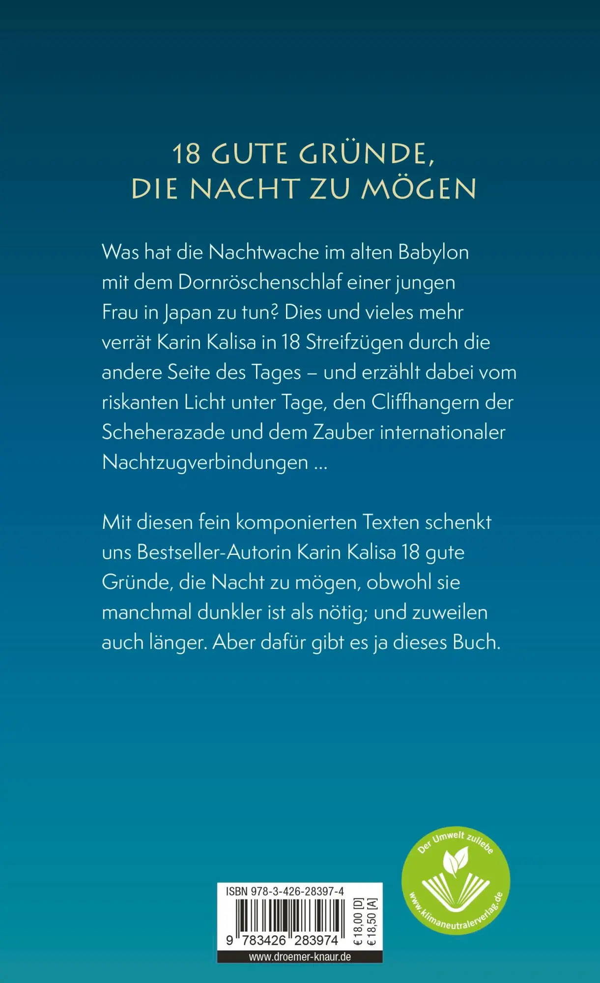 Rückseite: 9783426283974 | Magst du die Nacht? | 18 Geschichten von der anderen Seite des Tages