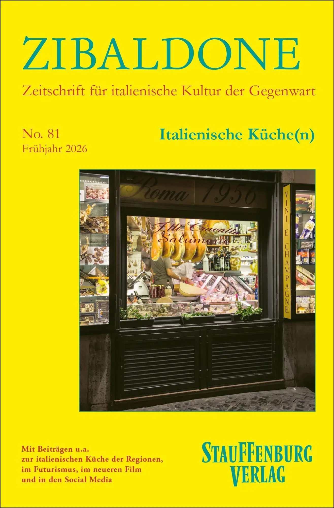 Cover: 9783515143974 | Zibaldone 81 (2026) | Italienische Küche(n) | Anke Auch (u. a.) | Buch