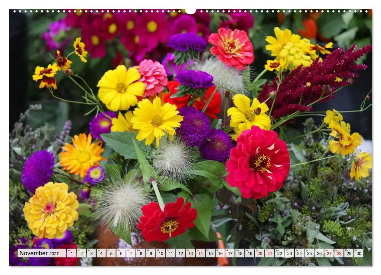 Bild: 9783516753974 | Blumen, bunt gemischt (Wandkalender 2027 DIN A2 quer), CALVENDO...