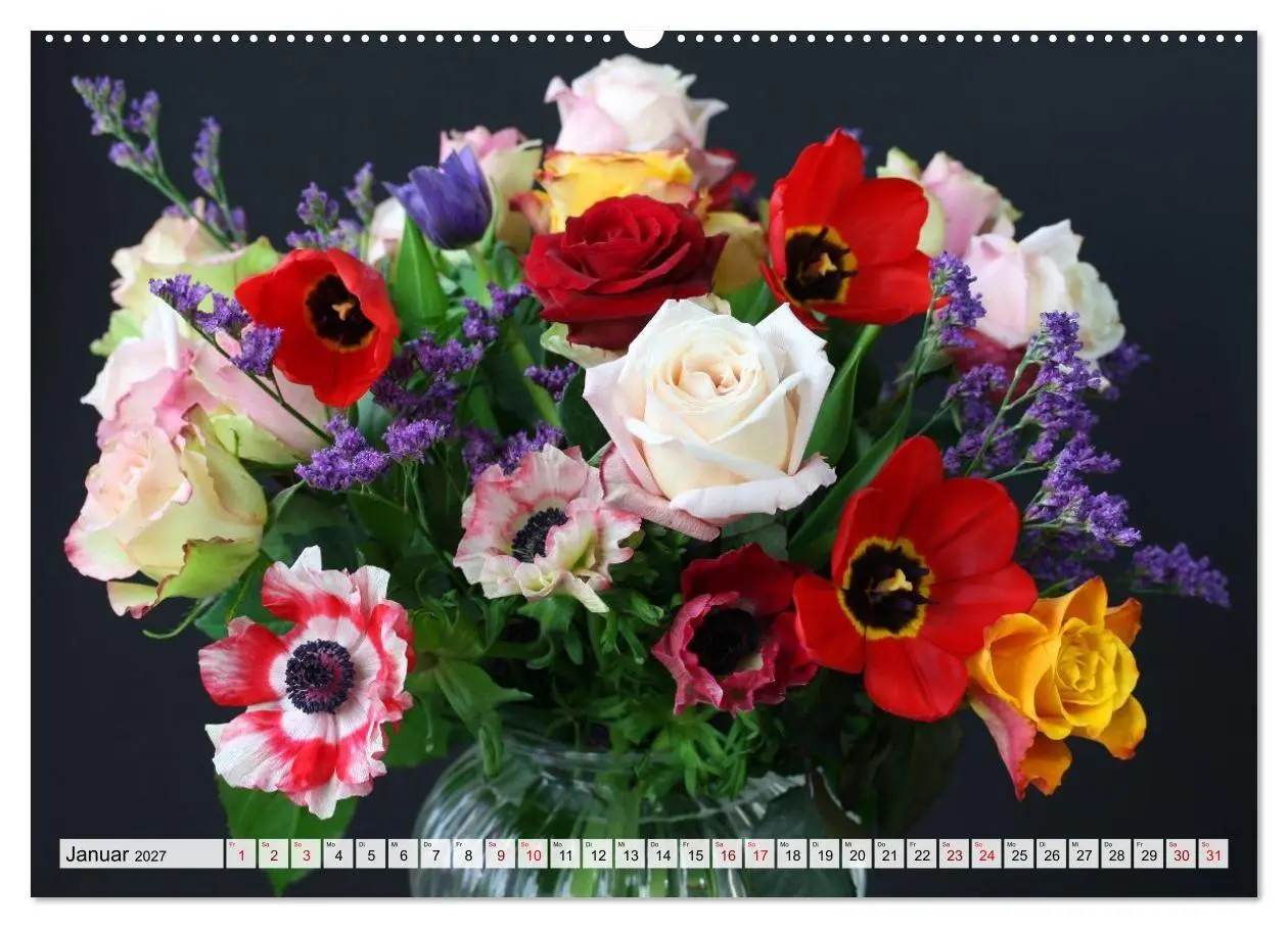 Bild: 9783516753974 | Blumen, bunt gemischt (Wandkalender 2027 DIN A2 quer), CALVENDO...
