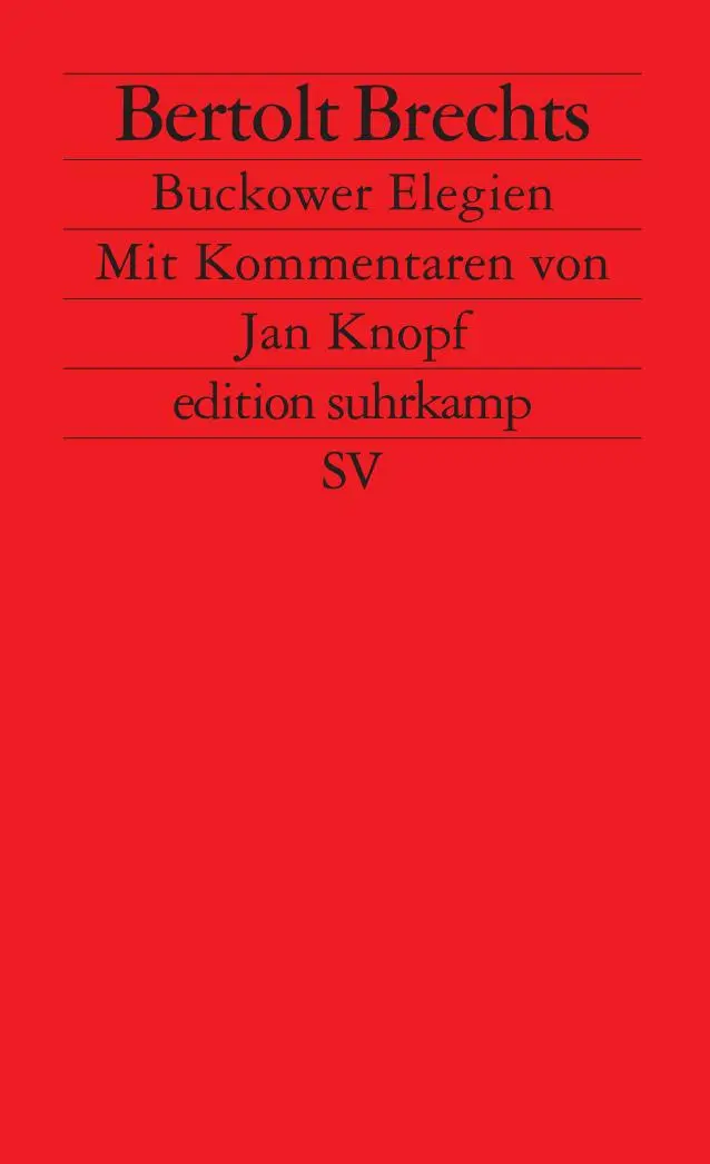 Cover: 9783518113974 | Brechts Bukower Elegien | Bertolt Brecht | Taschenbuch | 144 S. | 2013