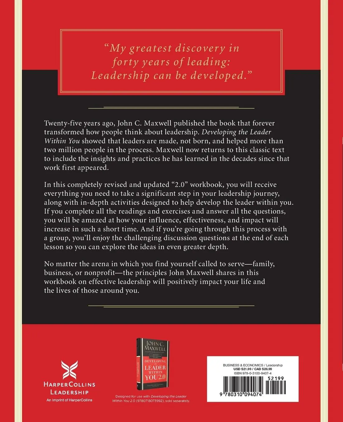 Rückseite: 9780310094074 | Developing the Leader Within You 2.0 | John C. Maxwell | Taschenbuch