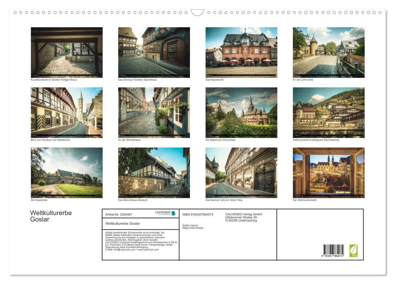 Bild: 9783457864074 | Weltkulturerbe Goslar (Wandkalender 2026 DIN A2 quer), CALVENDO...