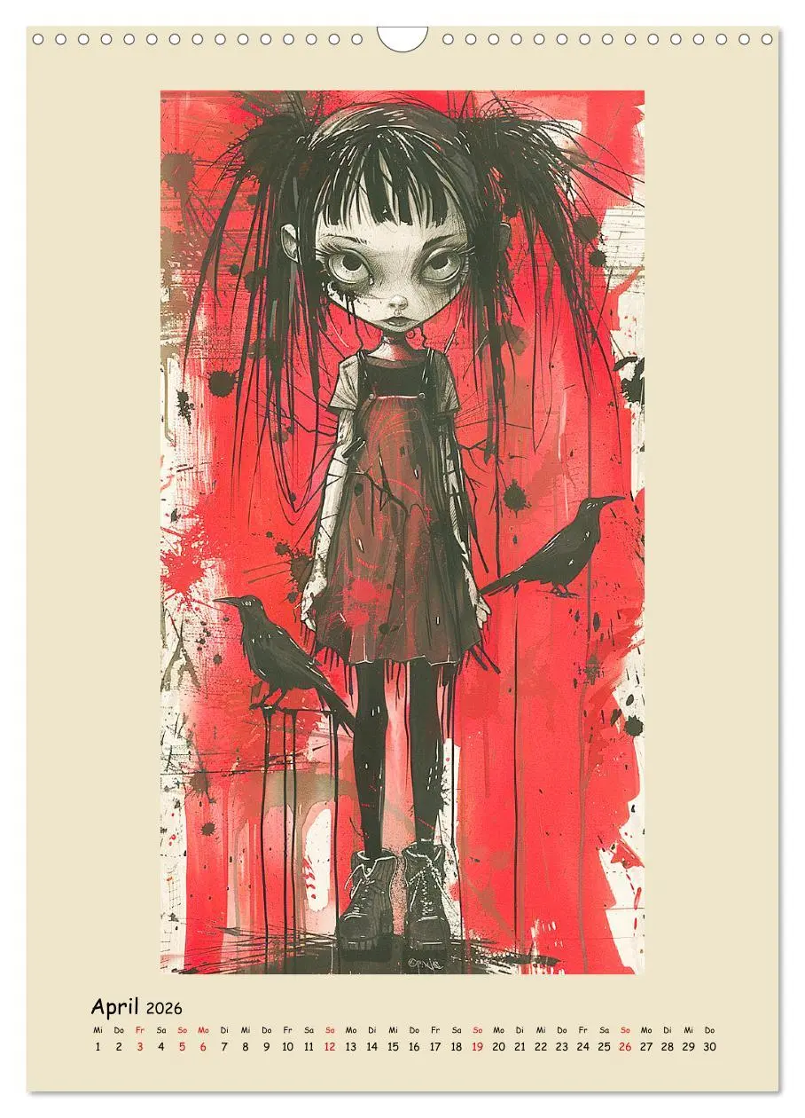 Bild: 9783516264074 | Gothic Punk Girls im künstlerischen Manga-Stil (Wandkalender 2026...