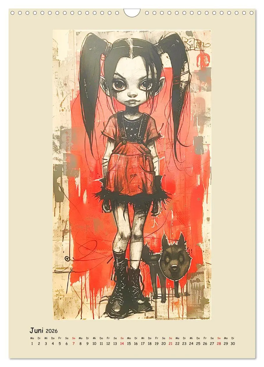 Bild: 9783516264074 | Gothic Punk Girls im künstlerischen Manga-Stil (Wandkalender 2026...