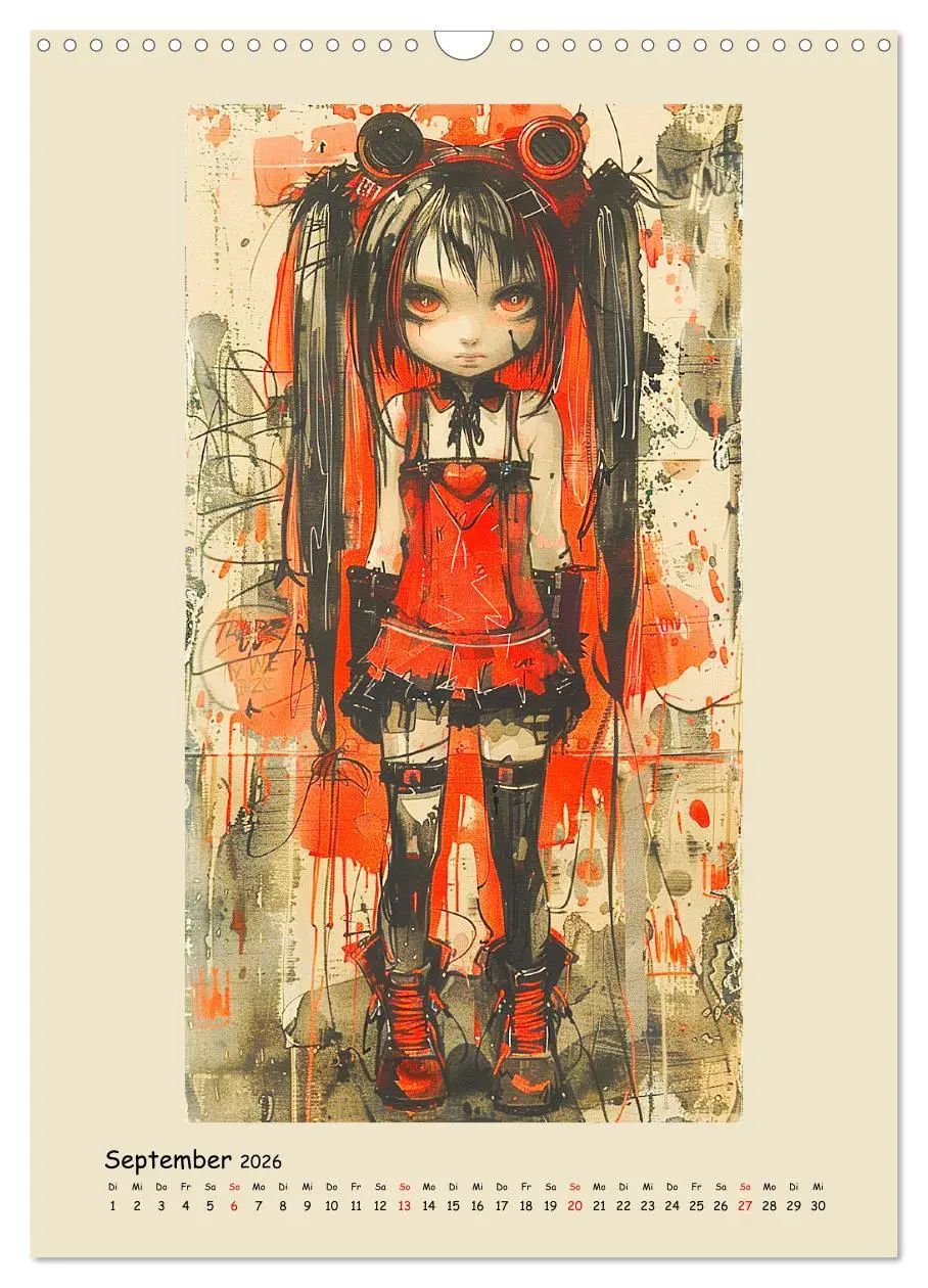 Bild: 9783516264074 | Gothic Punk Girls im künstlerischen Manga-Stil (Wandkalender 2026...