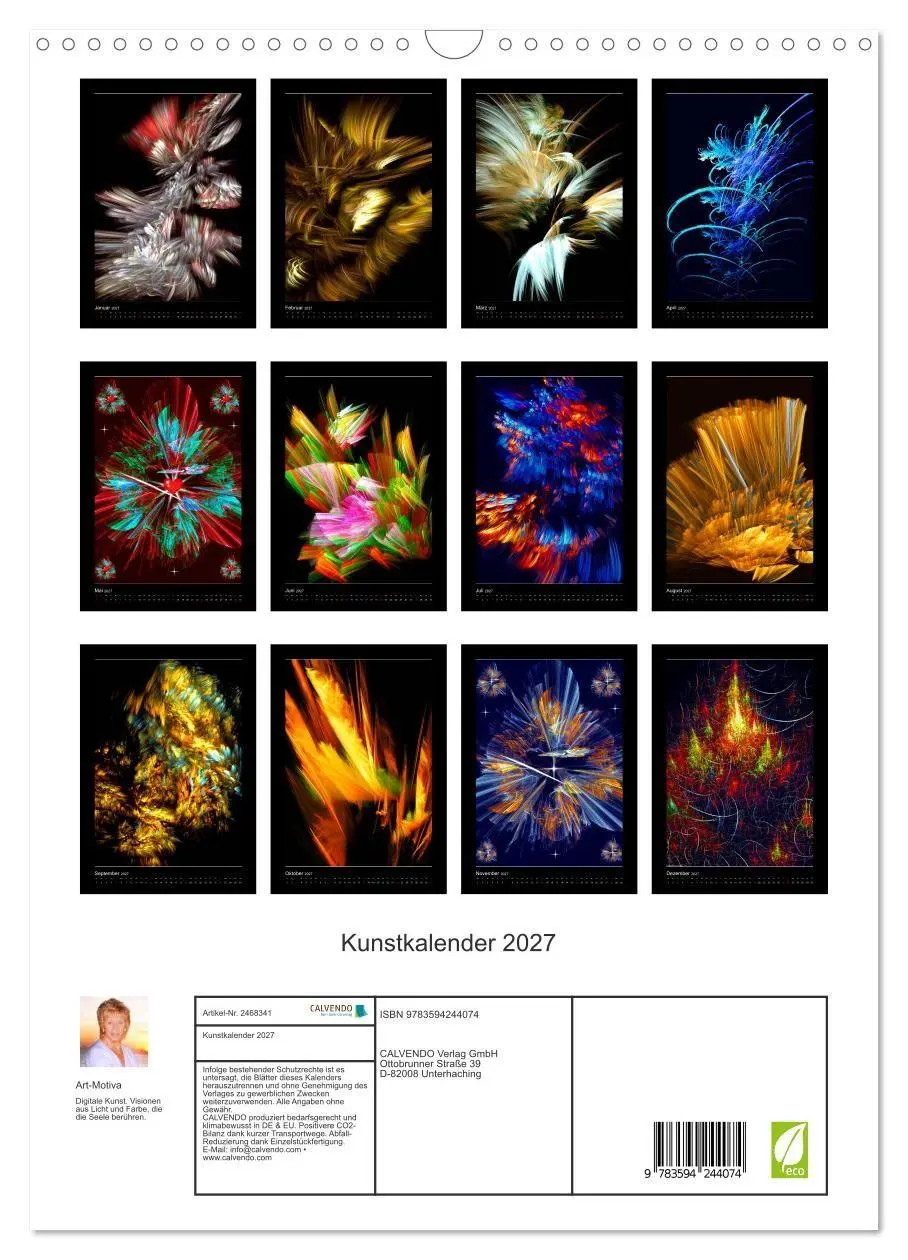 Bild: 9783594244074 | Kunstkalender 2027 (Wandkalender 2027 DIN A3 hoch), CALVENDO...