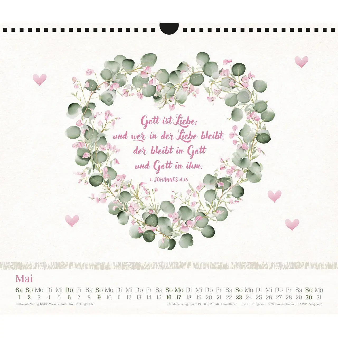 Bild: 9783754864074 | Freude im Herzen 2027 | Aquarell-Kalender mit Bibelversen | Kalender