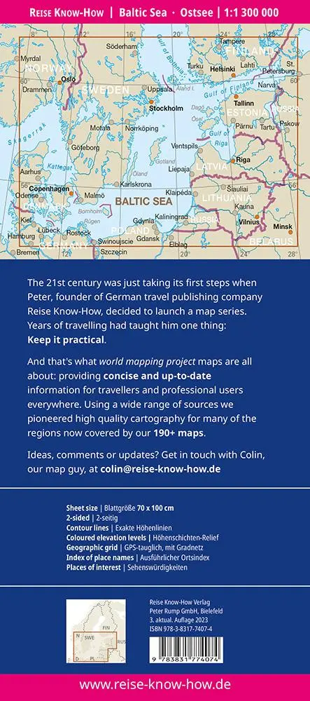 Rückseite: 9783831774074 | Reise Know-How Landkarte Ostsee / Baltic Sea (1:1.300.000) | Rump