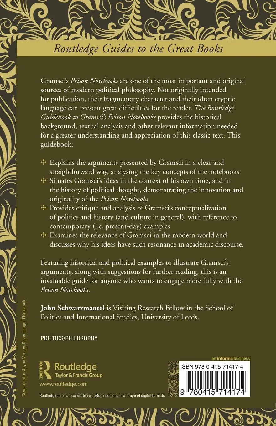 Rückseite: 9780415714174 | The Routledge Guidebook to Gramsci's Prison Notebooks | Schwarzmantel