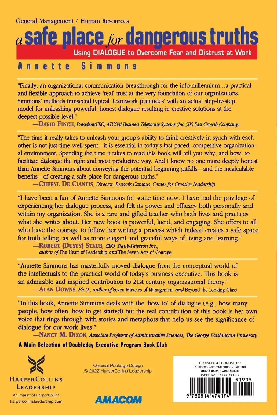 Rückseite: 9780814474174 | A Safe Place for Dangerous Truths | Annette Simmons | Taschenbuch