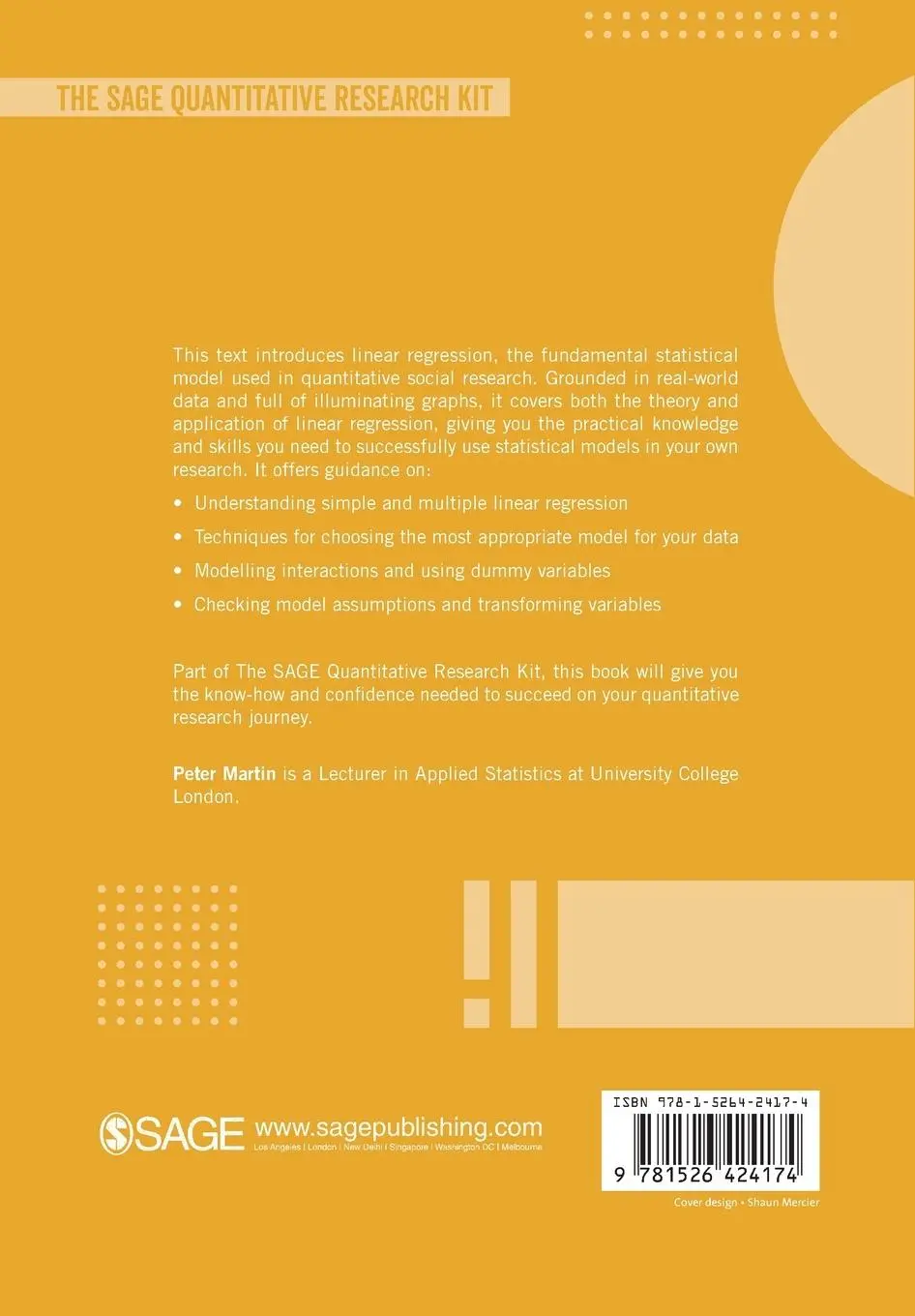 Rückseite: 9781526424174 | Linear Regression | An Introduction to Statistical Models | Martin