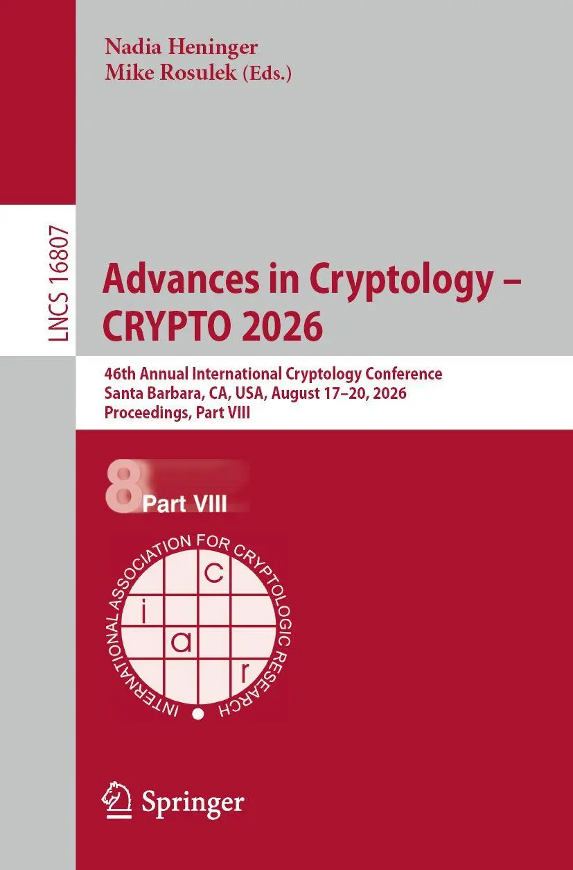 Cover: 9783032354174 | Advances in Cryptology - CRYPTO 2026 | Nadia Heninger (u. a.) | Buch