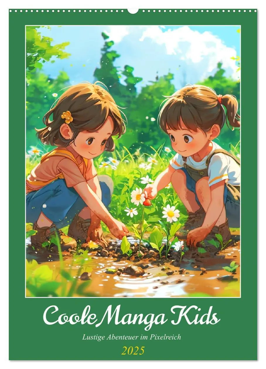 Cover: 9783383814174 | Coole Manga Kids. Lustige Abenteuer im Pixelreich (Wandkalender...