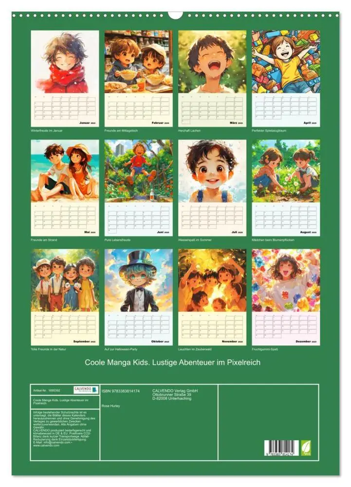 Bild: 9783383814174 | Coole Manga Kids. Lustige Abenteuer im Pixelreich (Wandkalender...