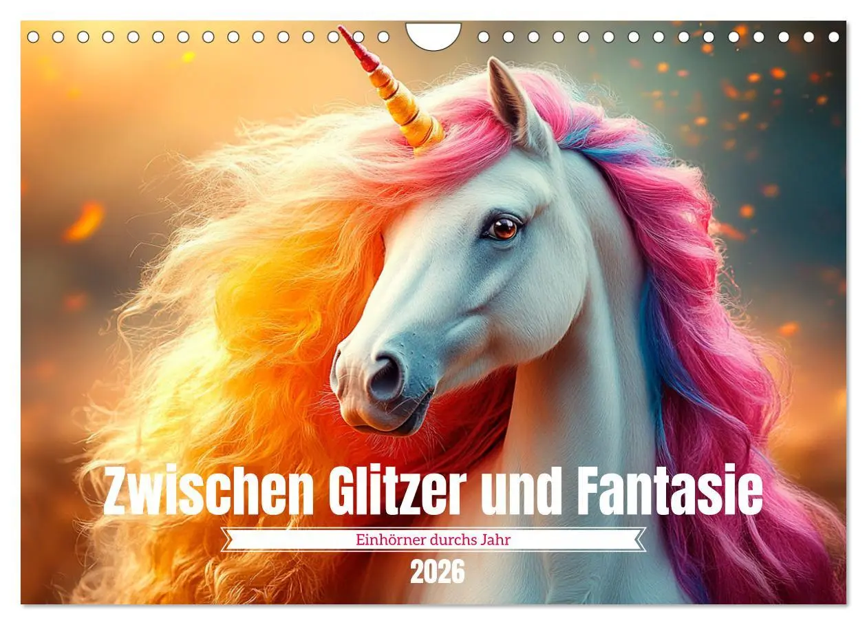 Cover: 9783457304174 | Zwischen Glitzer und Fantasie-Einhörner durchs Jahr (Wandkalender...