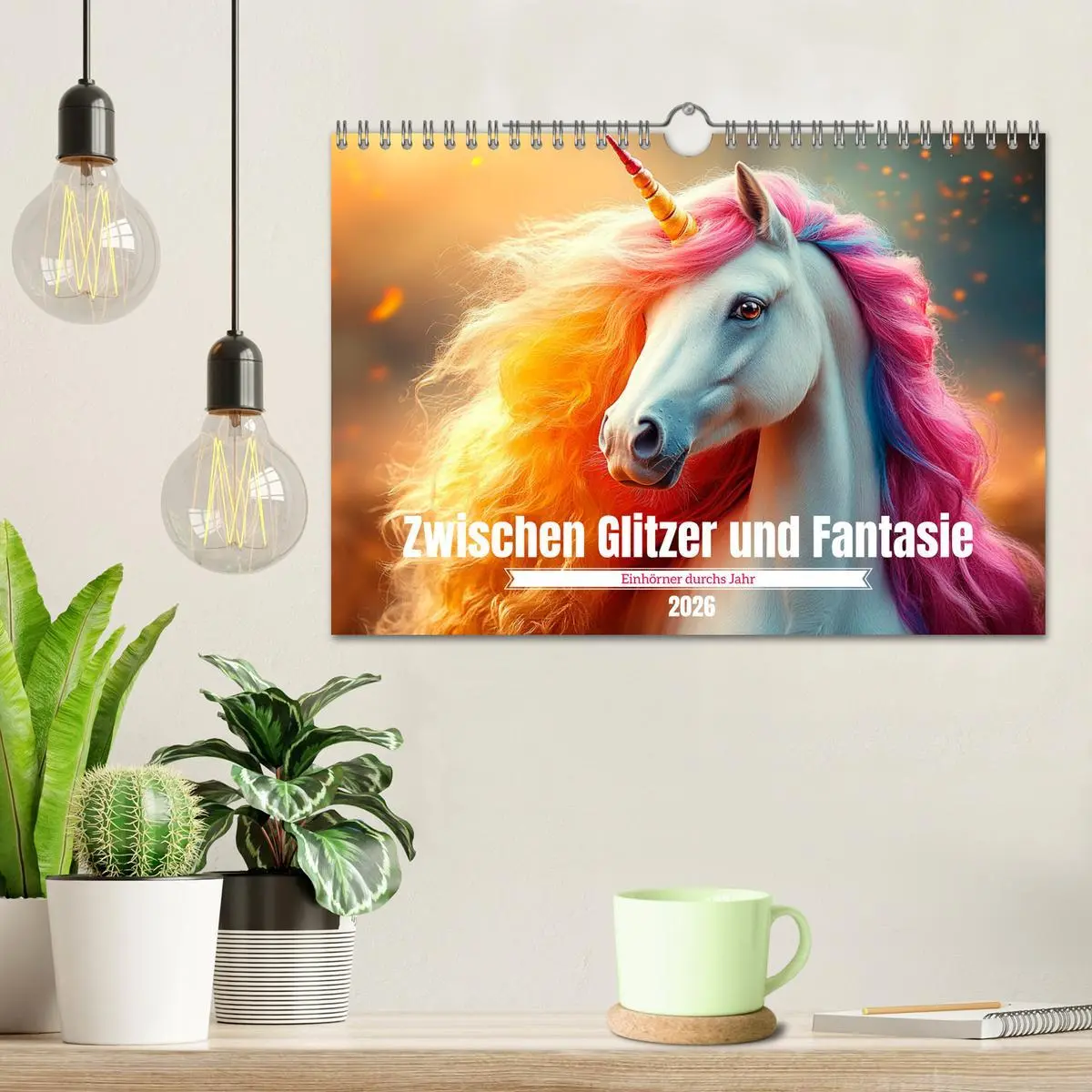 Bild: 9783457304174 | Zwischen Glitzer und Fantasie-Einhörner durchs Jahr (Wandkalender...