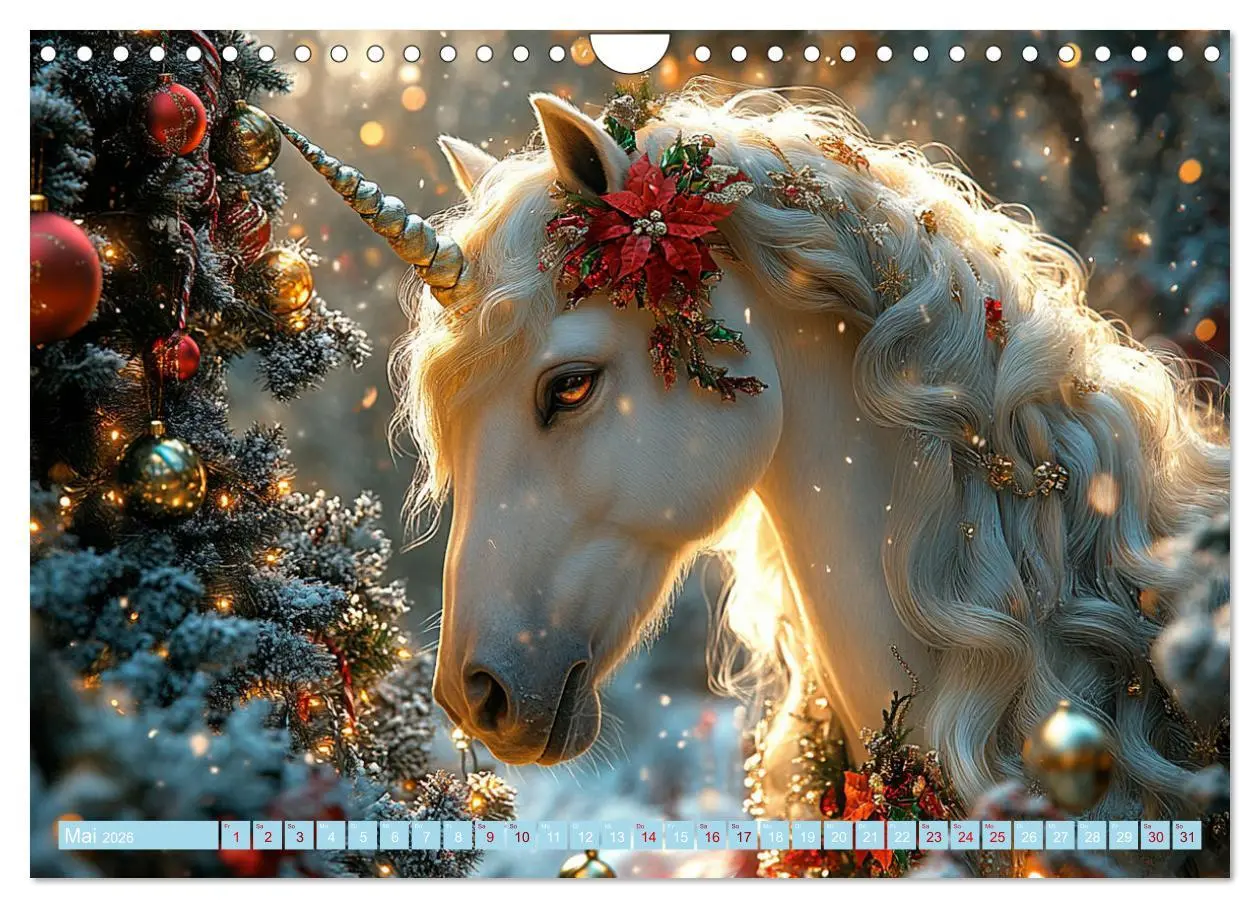 Bild: 9783457304174 | Zwischen Glitzer und Fantasie-Einhörner durchs Jahr (Wandkalender...