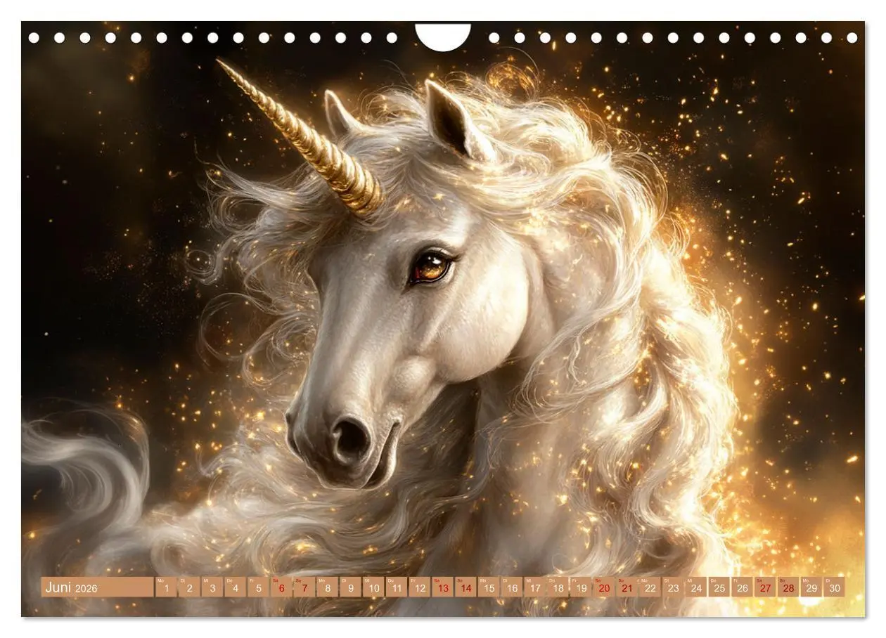 Bild: 9783457304174 | Zwischen Glitzer und Fantasie-Einhörner durchs Jahr (Wandkalender...