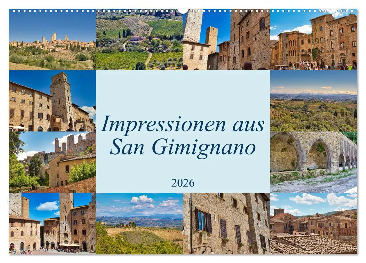 Cover: 9783457544174 | Impressionen aus San Gimignano (Wandkalender 2026 DIN A2 quer),...