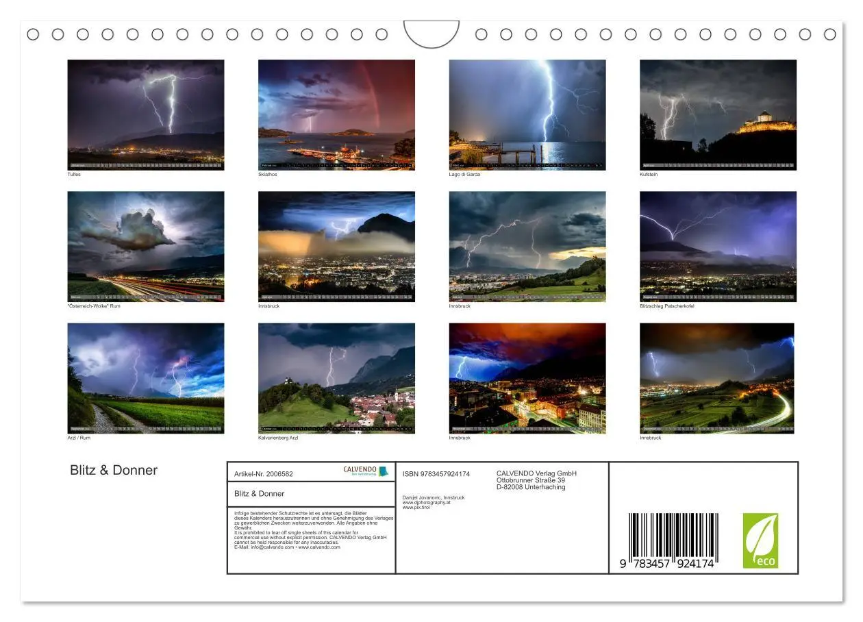 Bild: 9783457924174 | Blitz &amp; Donner (Wandkalender 2026 DIN A4 quer), CALVENDO...