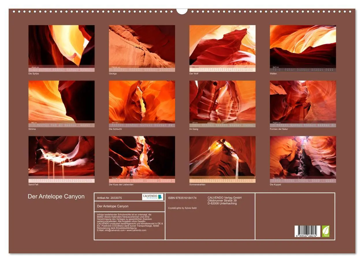 Bild: 9783516184174 | Der Antelope Canyon (Wandkalender 2026 DIN A2 quer), CALVENDO...