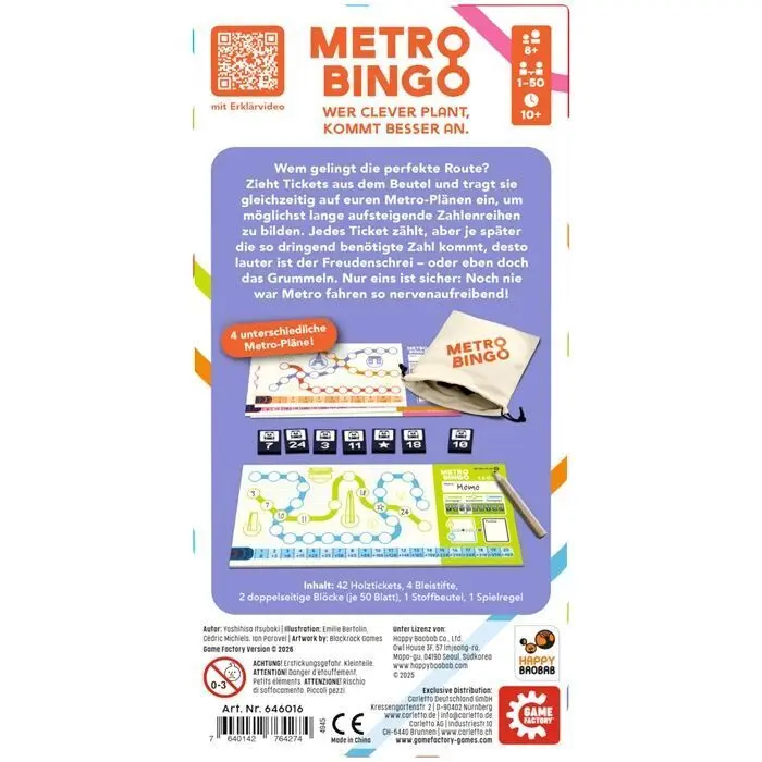 Bild: 7640142764274 | Metro Bingo | Spiel | In Karton | 646016 | Deutsch | 2026