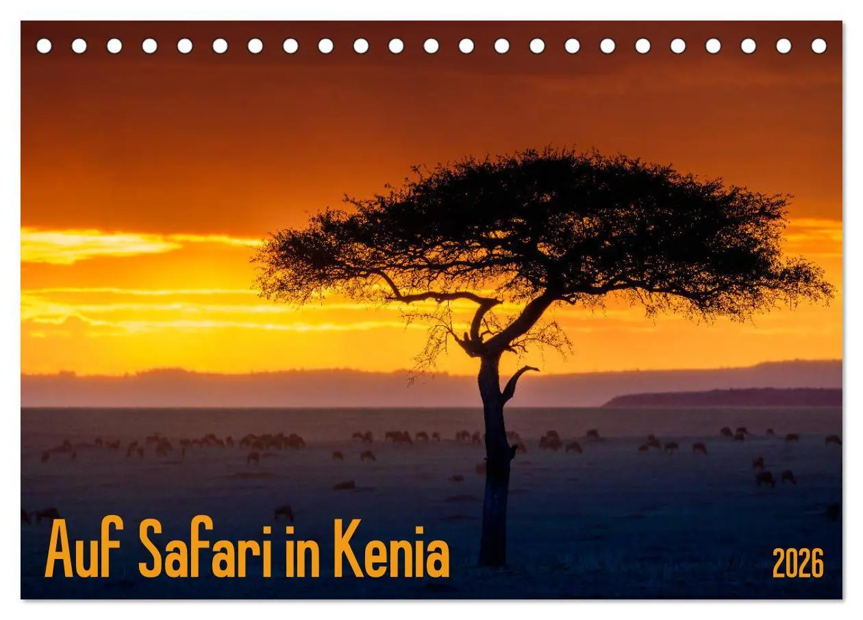 Cover: 9783457844274 | Auf Safari in Kenia 2026 (Tischkalender 2026 DIN A5 quer), CALVENDO...