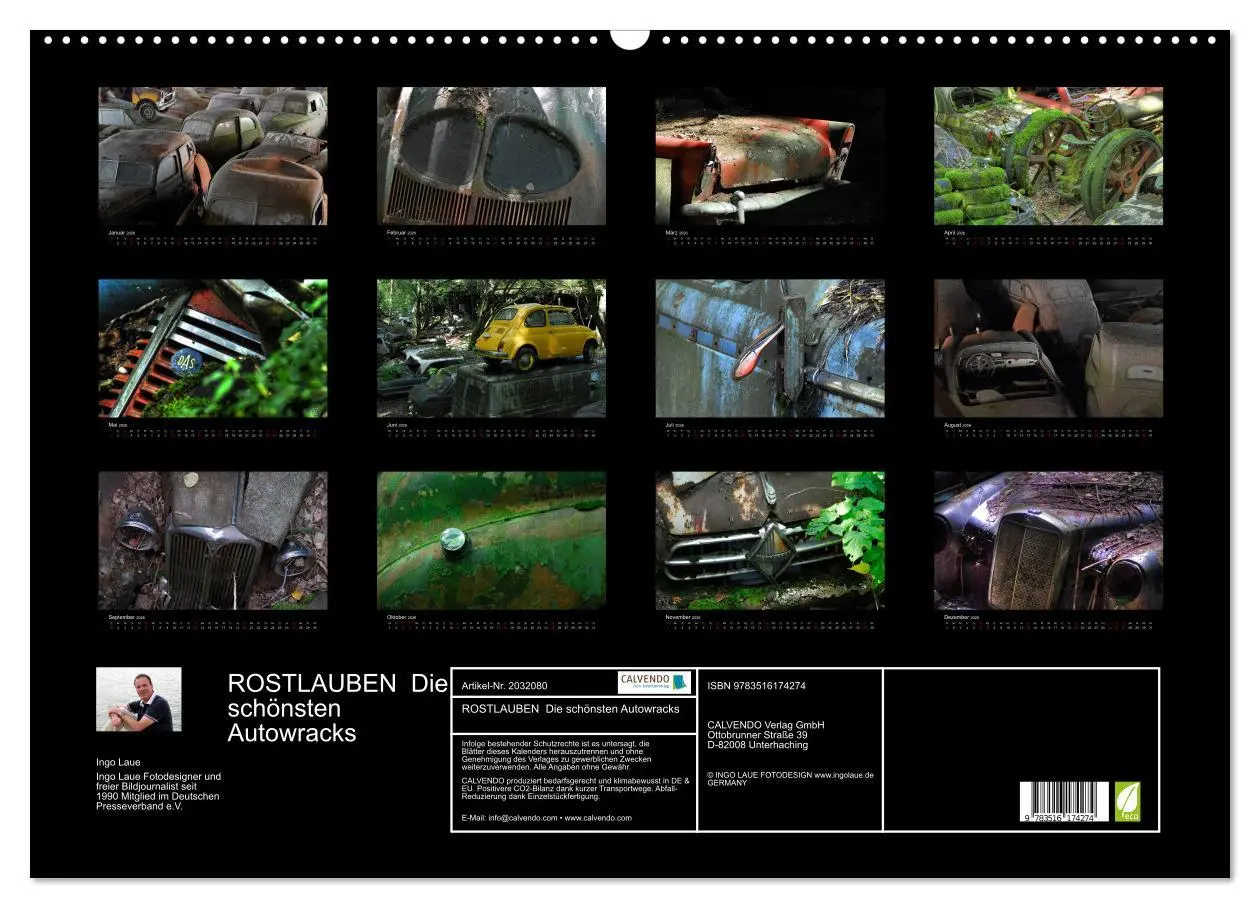Bild: 9783516174274 | ROSTLAUBEN Die schönsten Autowracks (Wandkalender 2026 DIN A2...