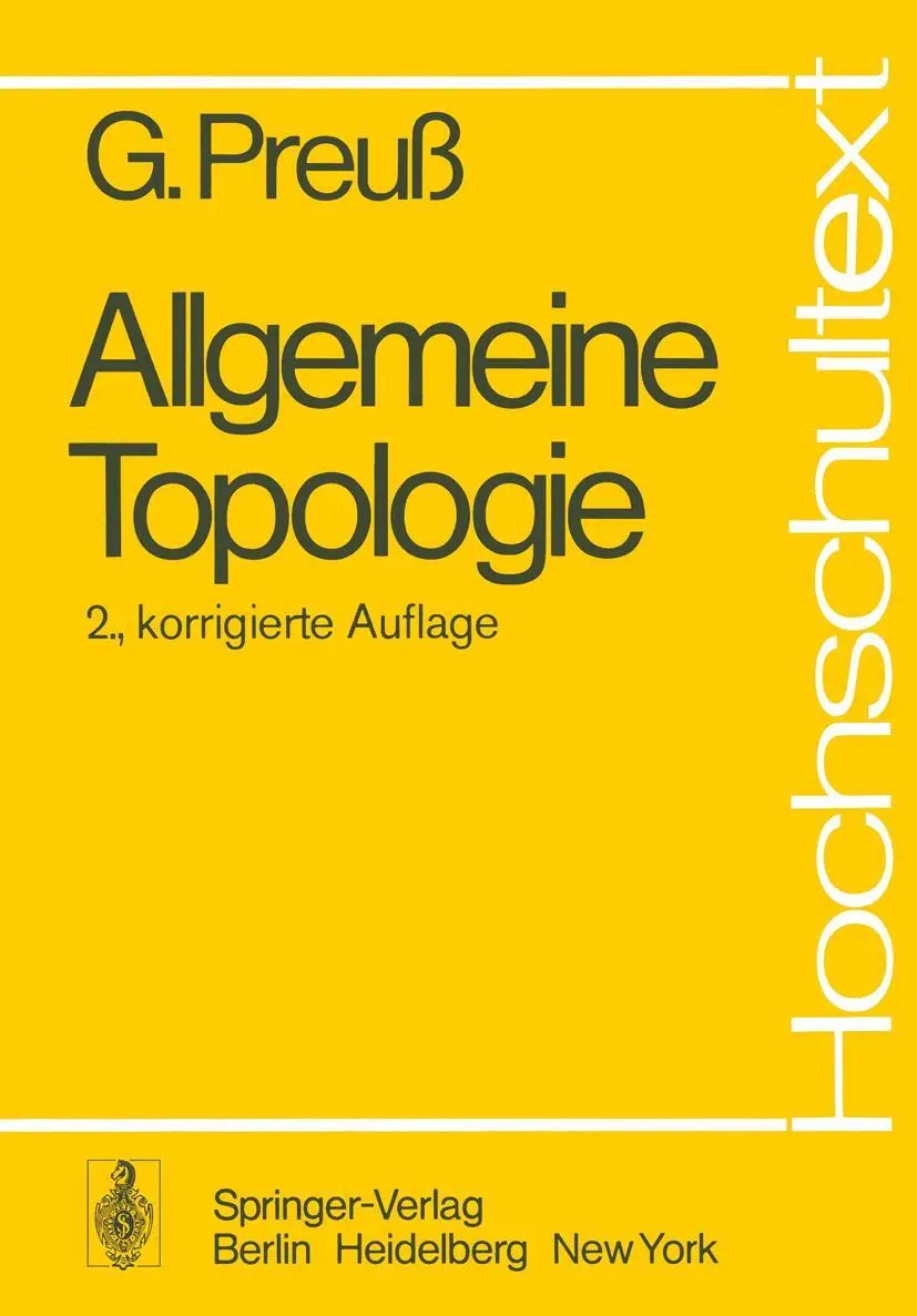 Cover: 9783540074274 | Allgemeine Topologie | G. Preuss | Taschenbuch | x | Deutsch | 1976