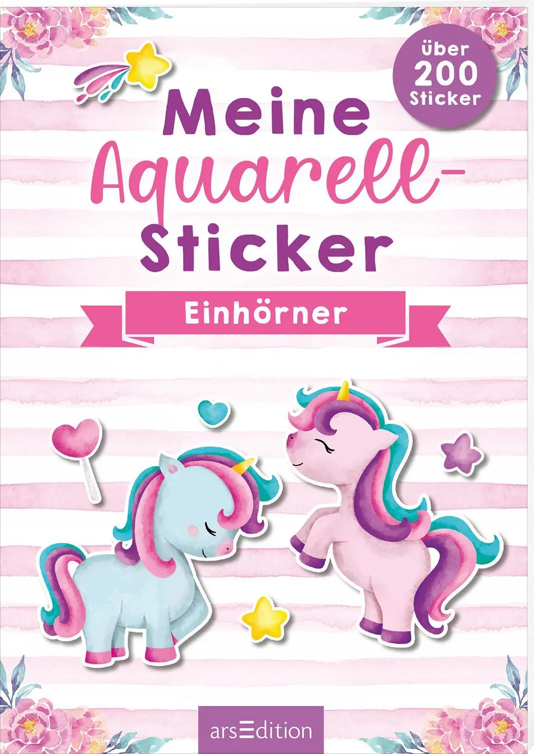 Cover: 4014489134374 | Meine Aquarell-Sticker - Einhörner | Über 200 Sticker | 16 S. | 2024